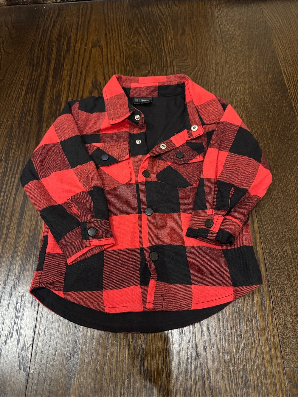 Little bipsy Kids Red and Black Buffalo Plaid Button-Up Shirt - Flanel